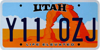 UT license plate Y110ZJ