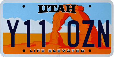 UT license plate Y110ZN