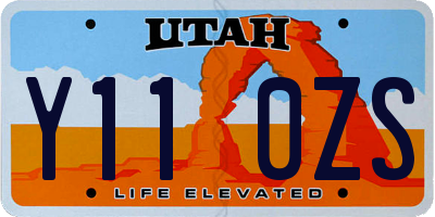 UT license plate Y110ZS