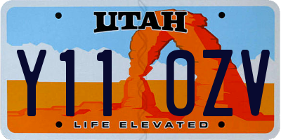 UT license plate Y110ZV