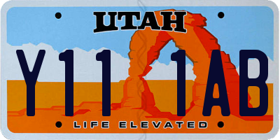 UT license plate Y111AB