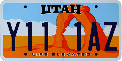 UT license plate Y111AZ