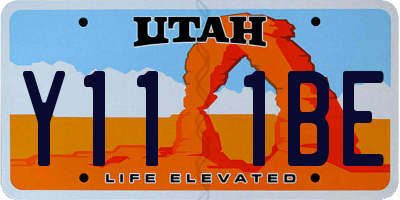 UT license plate Y111BE