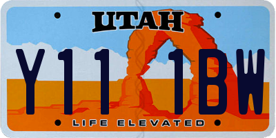 UT license plate Y111BW