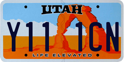 UT license plate Y111CN