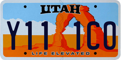 UT license plate Y111CO