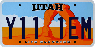UT license plate Y111EM