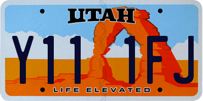 UT license plate Y111FJ