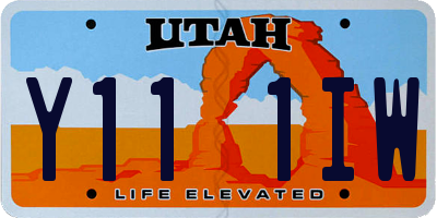 UT license plate Y111IW