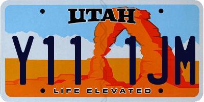 UT license plate Y111JM