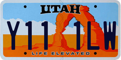 UT license plate Y111LW