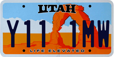 UT license plate Y111MW