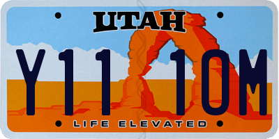 UT license plate Y111OM