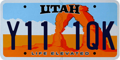 UT license plate Y111QK