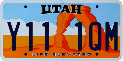 UT license plate Y111QM