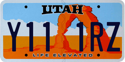 UT license plate Y111RZ