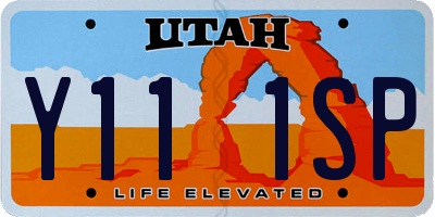 UT license plate Y111SP