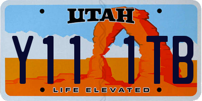 UT license plate Y111TB