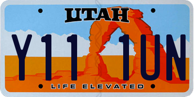 UT license plate Y111UN