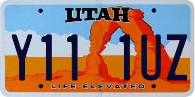 UT license plate Y111UZ