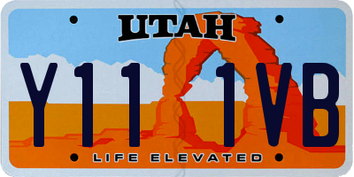 UT license plate Y111VB