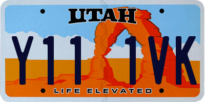 UT license plate Y111VK