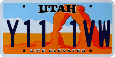 UT license plate Y111VW