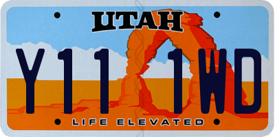 UT license plate Y111WD