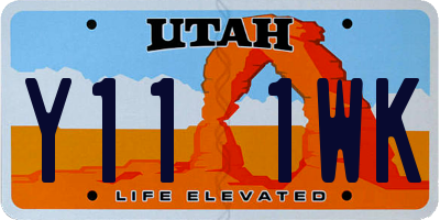 UT license plate Y111WK