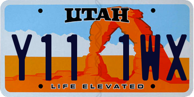 UT license plate Y111WX