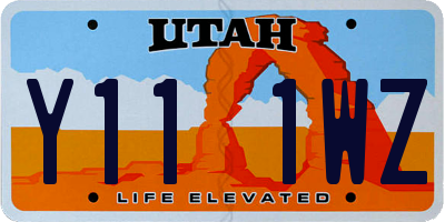 UT license plate Y111WZ