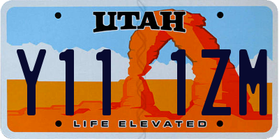 UT license plate Y111ZM