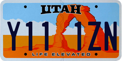 UT license plate Y111ZN