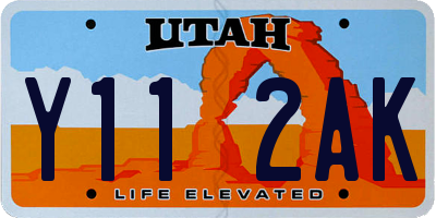 UT license plate Y112AK