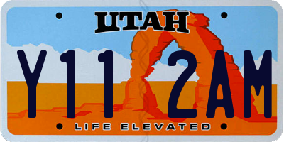 UT license plate Y112AM
