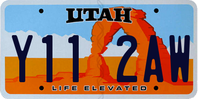 UT license plate Y112AW
