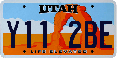 UT license plate Y112BE