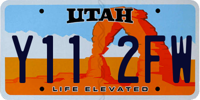 UT license plate Y112FW