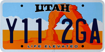 UT license plate Y112GA