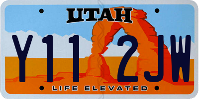 UT license plate Y112JW