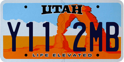 UT license plate Y112MB
