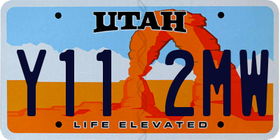 UT license plate Y112MW