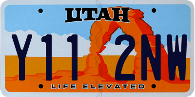UT license plate Y112NW