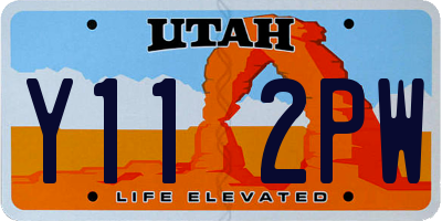 UT license plate Y112PW