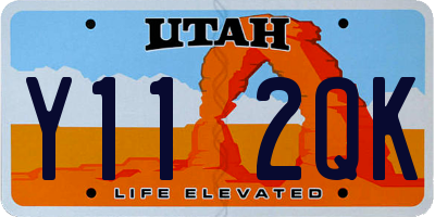 UT license plate Y112QK