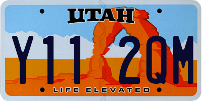 UT license plate Y112QM