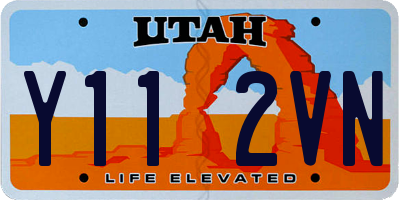 UT license plate Y112VN