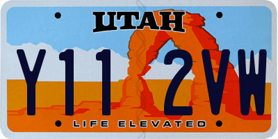 UT license plate Y112VW