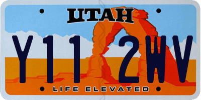 UT license plate Y112WV
