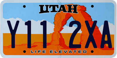 UT license plate Y112XA